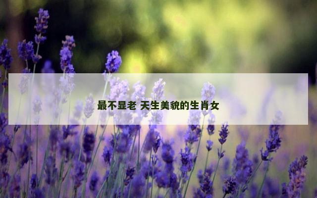 最不显老 天生美貌的生肖女