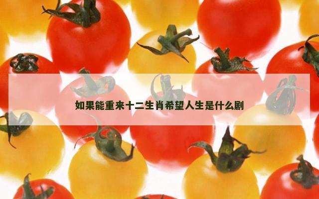 如果能重来十二生肖希望人生是什么剧