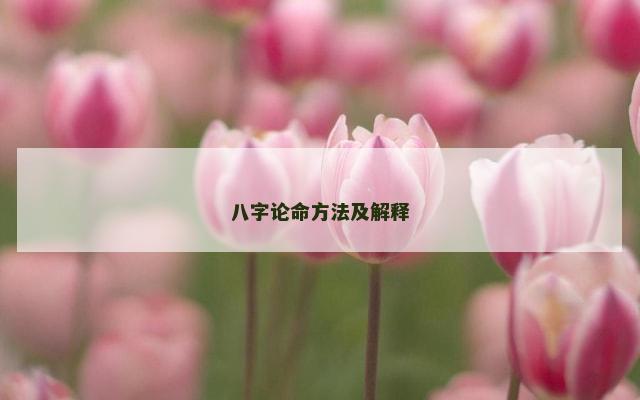 八字论命方法及解释
