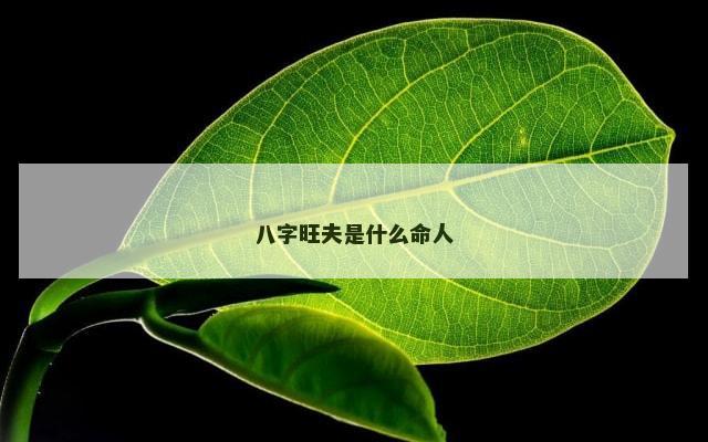 八字旺夫是什么命人