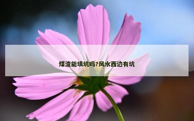 煤渣能填坑吗?风水西边有坑
