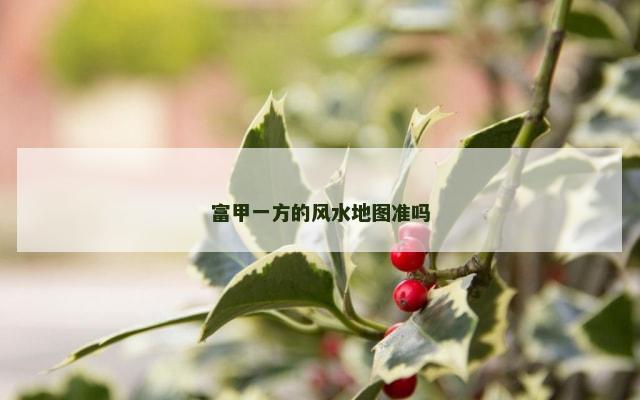 富甲一方的风水地图准吗