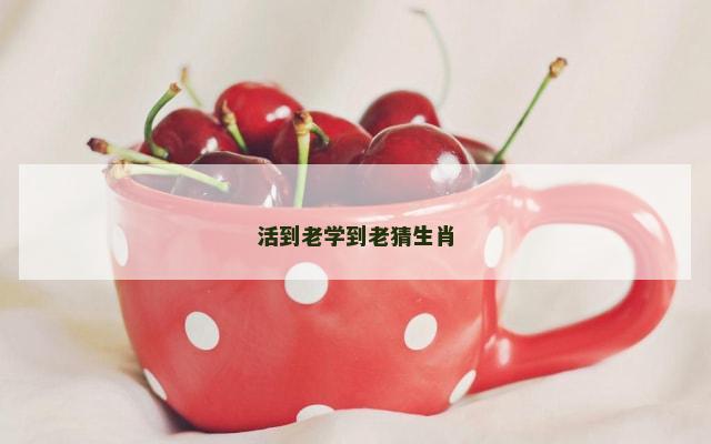 活到老学到老猜生肖