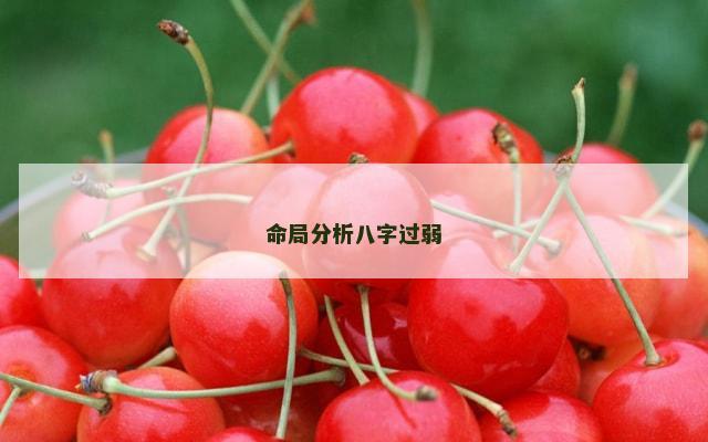命局分析八字过弱