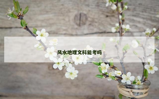 风水地理文科能考吗