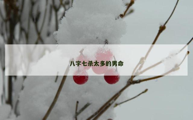 八字七杀太多的男命