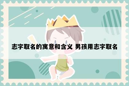 志字取名的寓意和含义 男孩用志字取名