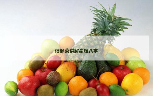 傅佩荣讲解命理八字