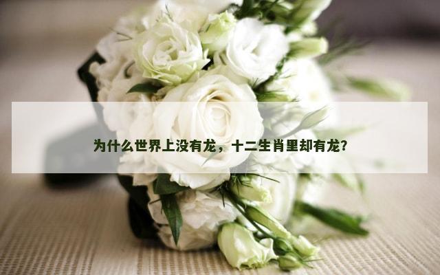 为什么世界上没有龙，十二生肖里却有龙？