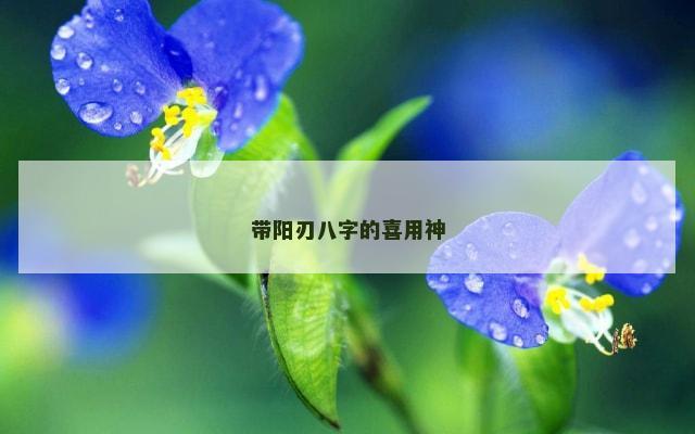 带阳刃八字的喜用神