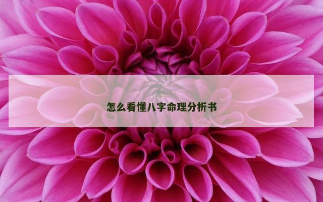 怎么看懂八字命理分析书