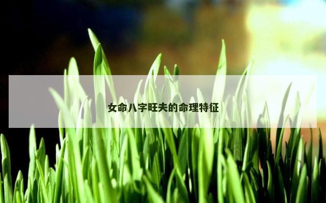 女命八字旺夫的命理特征