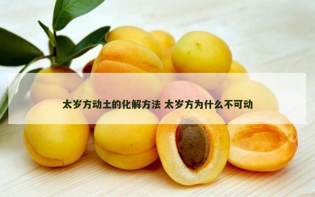 太岁方动土的化解方法 太岁方为什么不可动