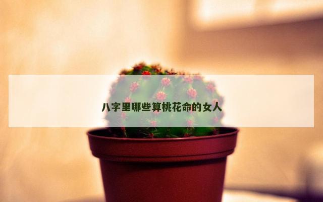 八字里哪些算桃花命的女人