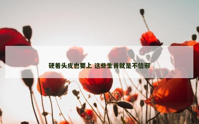 硬着头皮也要上 这些生肖就是不信邪
