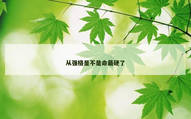 从强格是不是命最硬了
