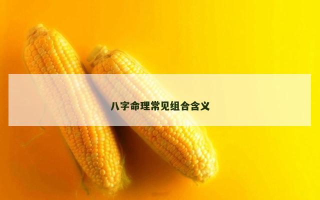 八字命理常见组合含义