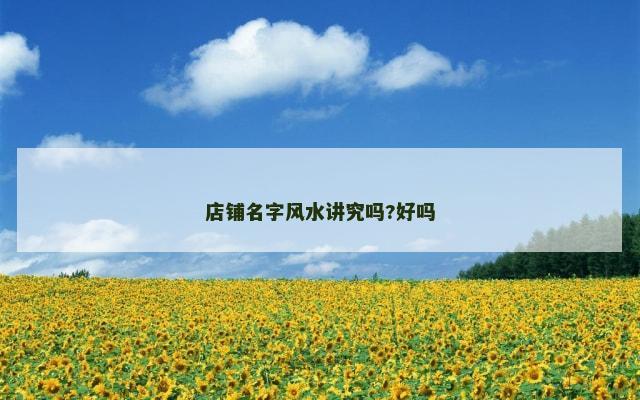 店铺名字风水讲究吗?好吗