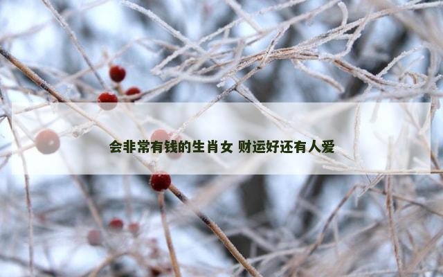 会非常有钱的生肖女 财运好还有人爱