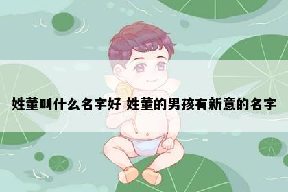 姓董叫什么名字好 姓董的男孩有新意的名字