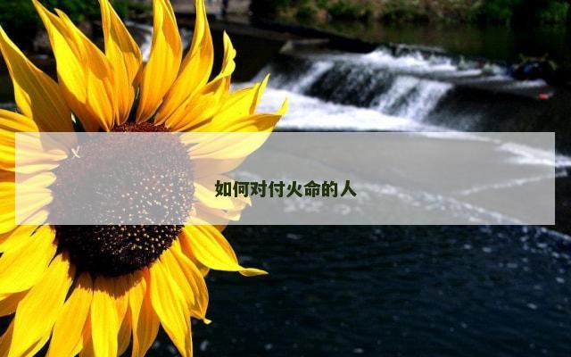 如何对付火命的人