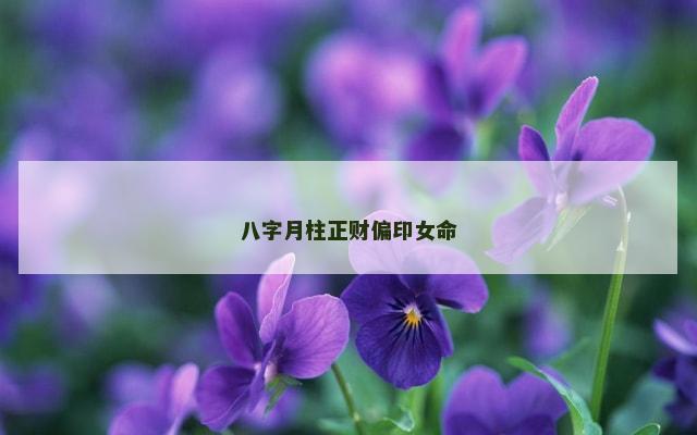 八字月柱正财偏印女命