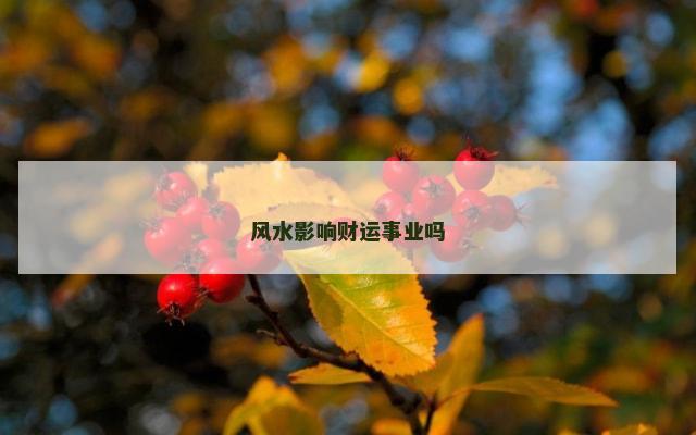 风水影响财运事业吗