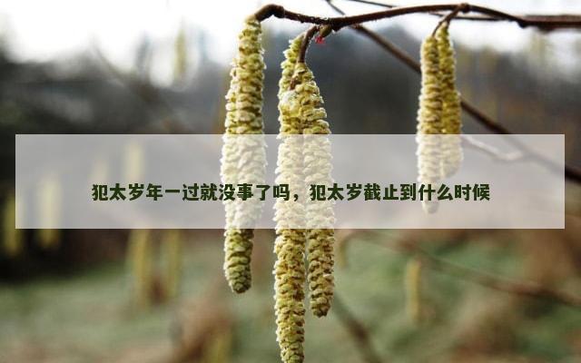 犯太岁年一过就没事了吗，犯太岁截止到什么时候
