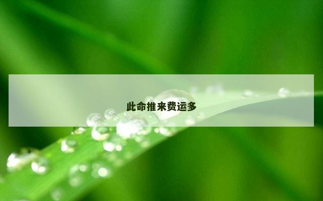 此命推来费运多