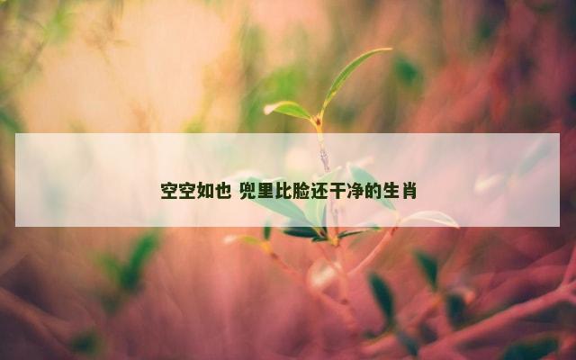 空空如也 兜里比脸还干净的生肖