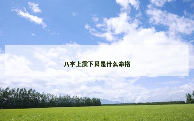 八字上震下艮是什么命格