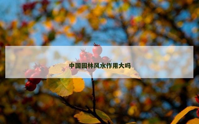 中国园林风水作用大吗
