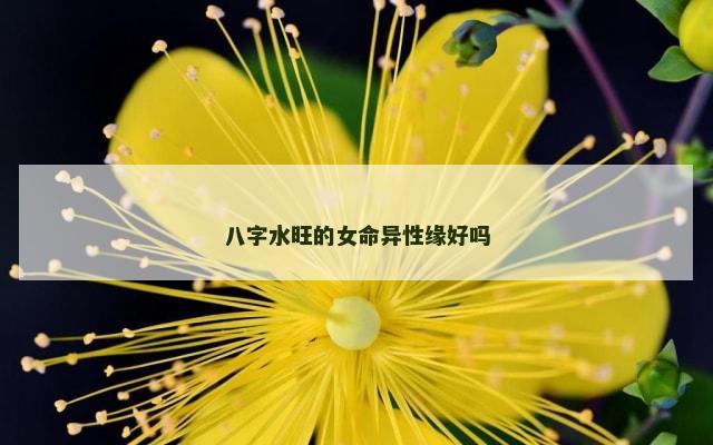 八字水旺的女命异性缘好吗