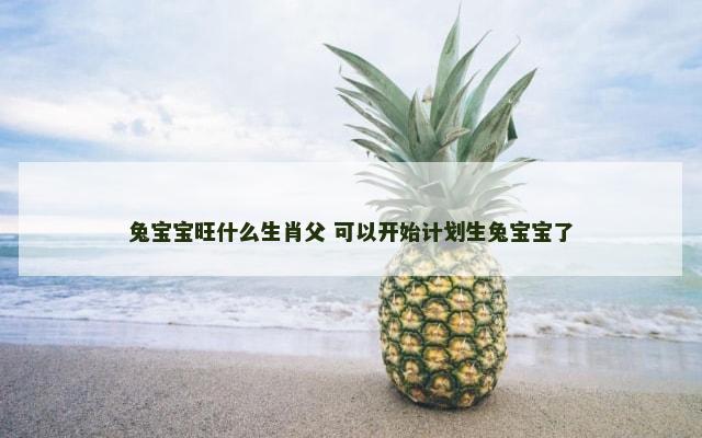兔宝宝旺什么生肖父 可以开始计划生兔宝宝了