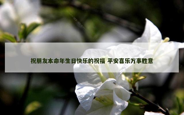 祝朋友本命年生日快乐的祝福 平安喜乐万事胜意