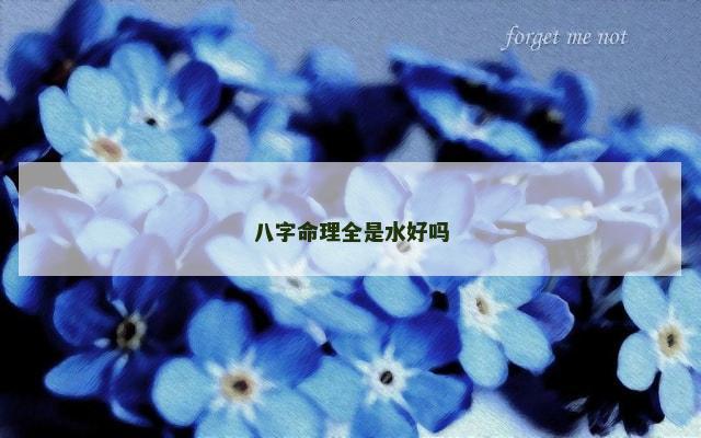 八字命理全是水好吗