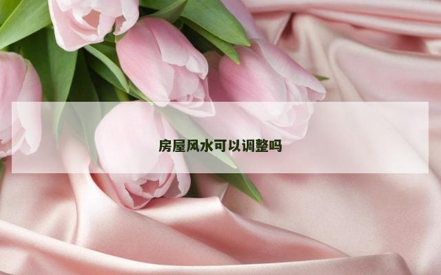 房屋风水可以调整吗