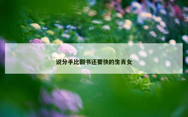 说分手比翻书还要快的生肖女