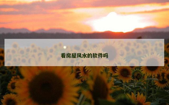 看房屋风水的软件吗