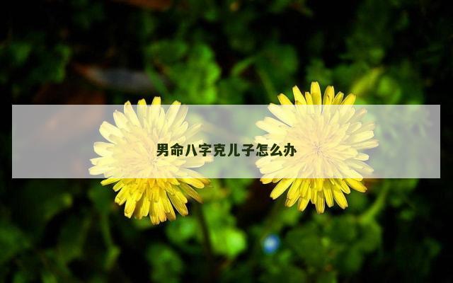 男命八字克儿子怎么办