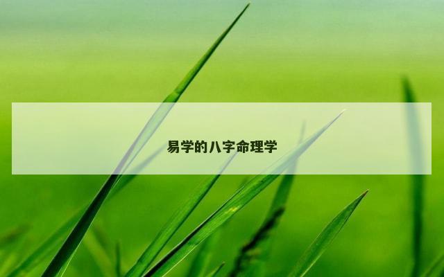 易学的八字命理学