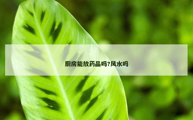 厨房能放药品吗?风水吗