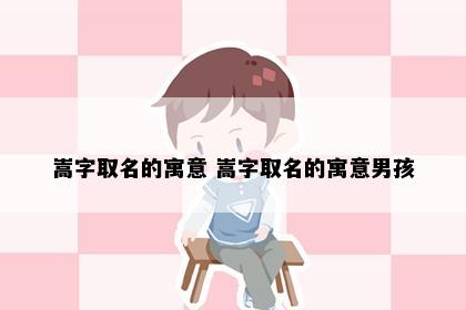 嵩字取名的寓意 嵩字取名的寓意男孩