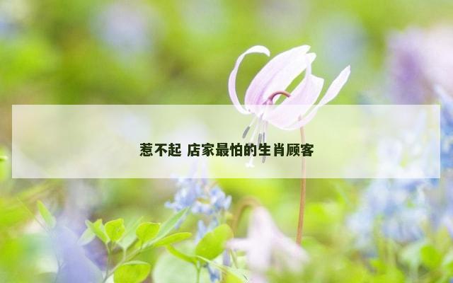 惹不起 店家最怕的生肖顾客