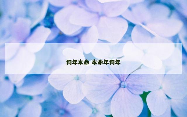 狗年本命 本命年狗年