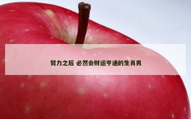 努力之后 必然会财运亨通的生肖男