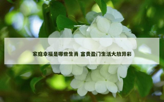 家庭幸福是哪些生肖 富贵盈门生活大放异彩