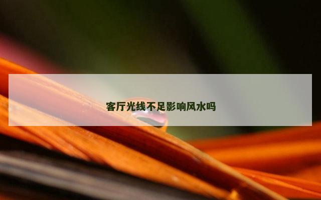 客厅光线不足影响风水吗