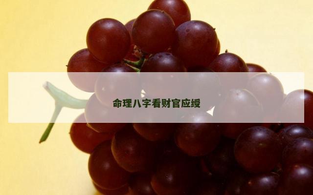 命理八字看财官应绶