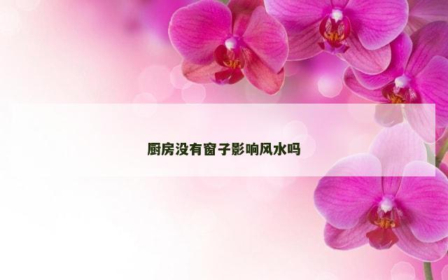 厨房没有窗子影响风水吗